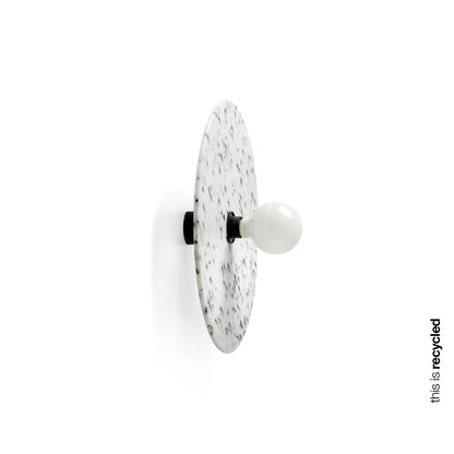 Lámpara Confetti 450 H70 Marmóreo de FARO 62173-51, luminaria de superficie interior en negro mate, diseño sostenible con PET reciclado, iluminación moderna aplique plafón