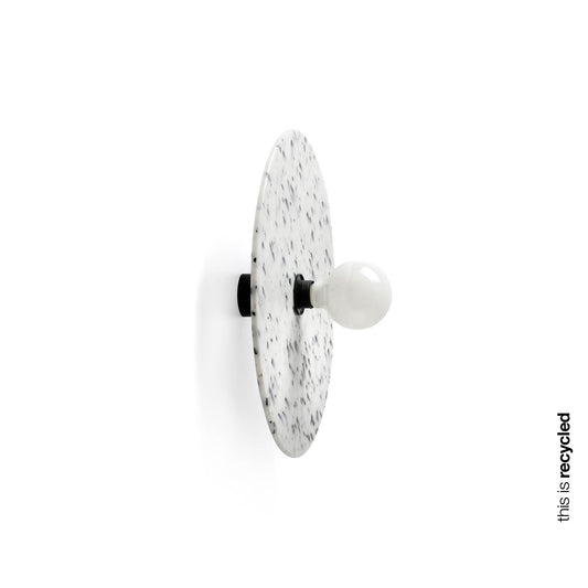 Lámpara Confetti 450 H70 Marmóreo de FARO 62173-51, luminaria de superficie interior en negro mate, diseño sostenible con PET reciclado, iluminación moderna aplique plafón