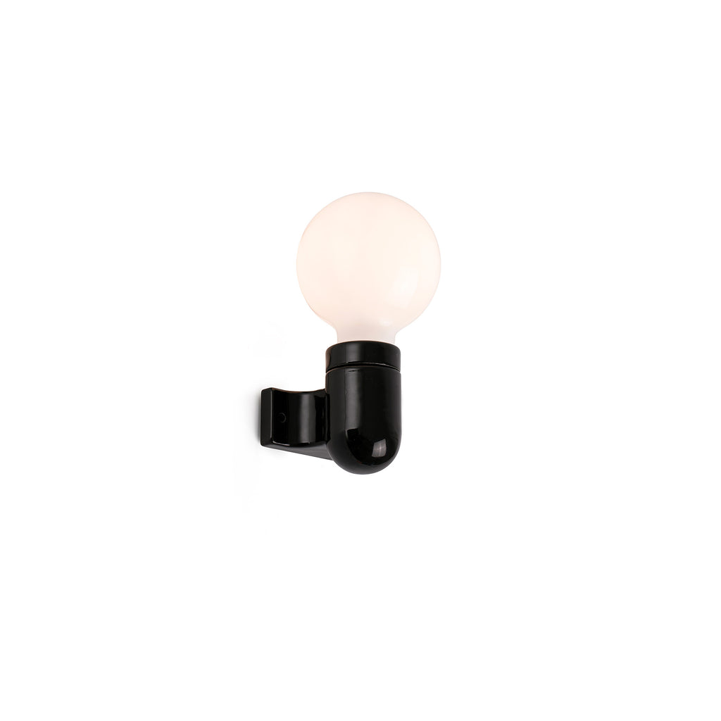 Aplique de pared SERA negro FARO 62303, luminaria cerámica interior E27 LED diseño atemporal