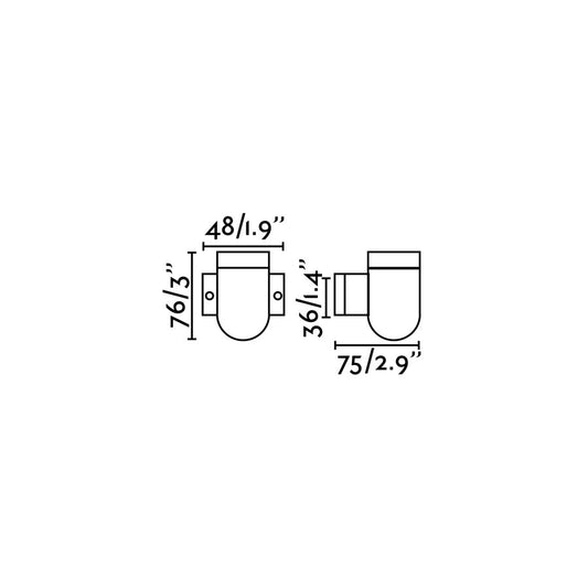 Medidas del aplique de pared SERA negro FARO 62303, luminaria cerámica interior diseño atemporal con casquillo E27 LED para iluminación residencial