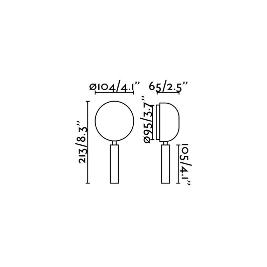Medidas del aplique de pared PRESS Lector Amarillo FARO 62353, luminaria LED superficie para interior, diseño moderno de Jordi Blasi para luz de lectura