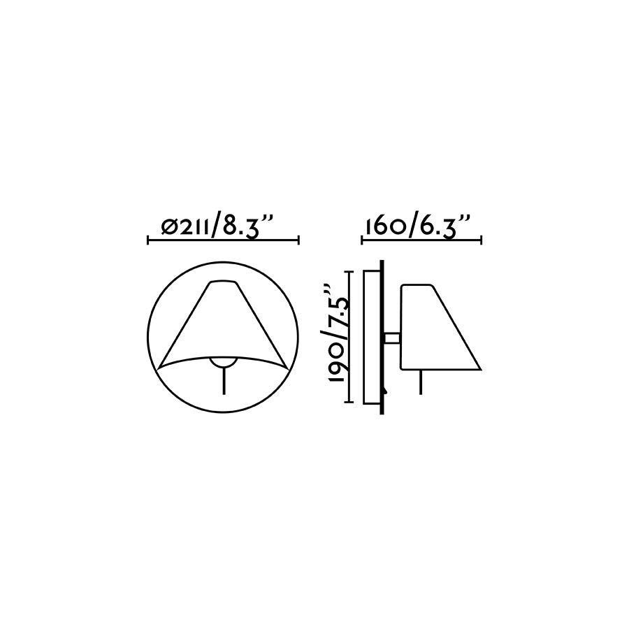 Dimensiones del Aplique de Pared NOON Blanco FARO 62355 - Luminaria de superficie en acero orientable para interior, diseño contemporáneo con luz de lectura