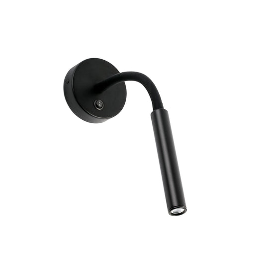 Luminaria de pared KALE aplique lector negro mate FARO 62703, iluminación LED interior para dormitorio y lectura relajada