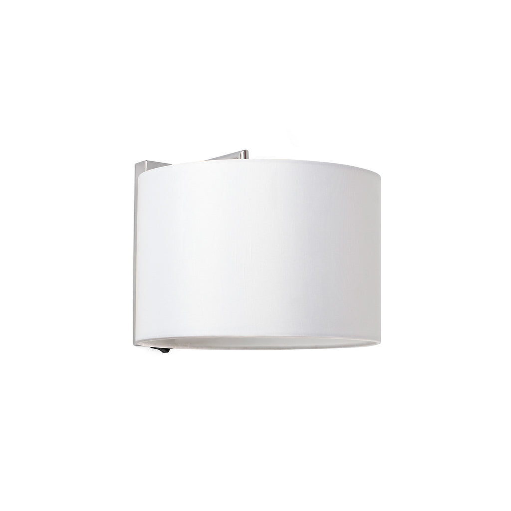 Aplique de pared SAHARA cromo/blanco FARO 62706, luminaria superficie interior para iluminación hogar, fijación pared en acero texturizado con bombilla LED E27