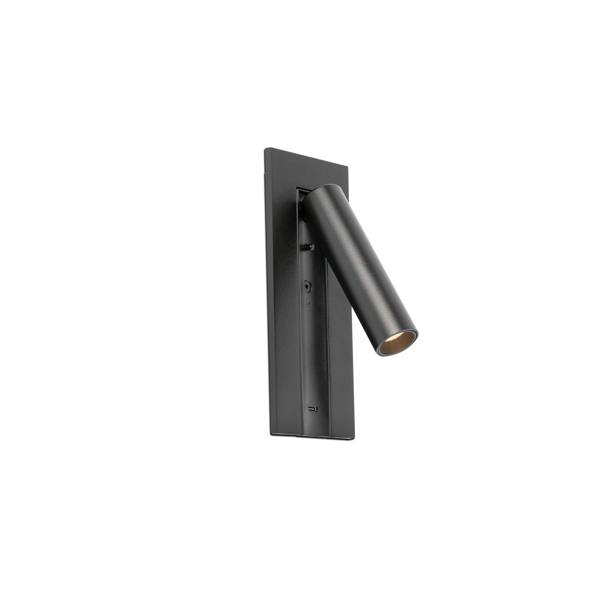 Aplique lector de pared GABO LED negro con USB-C, modelo 62757 de FARO, diseño moderno para iluminación de lectura interior en superficie