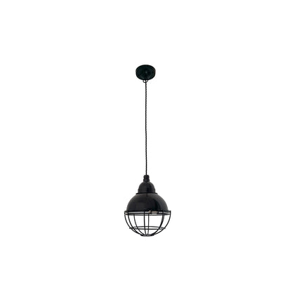Luminaria colgante Claire negra de Faro modelo 62802, estilo vintage industrial en acero para interior, suspensión techo con socket E27 LED