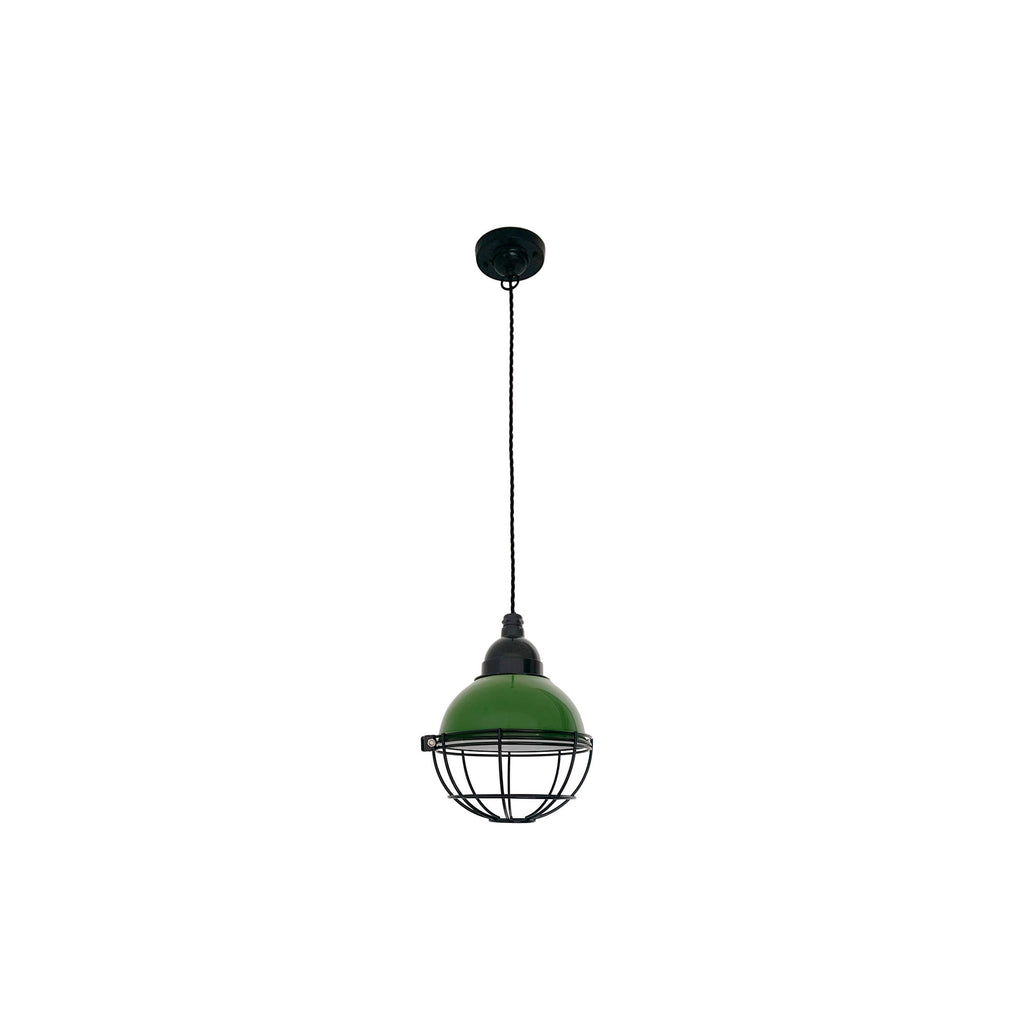 Luminaria colgante Claire verde FARO 62803, diseño vintage náutico en acero para interior, suspensión de techo con bombilla E27 LED