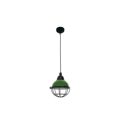 Luminaria colgante Claire verde FARO 62803, diseño vintage náutico en acero para interior, suspensión de techo con bombilla E27 LED