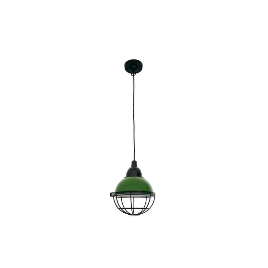Luminaria colgante Claire verde FARO 62803, diseño vintage náutico en acero para interior, suspensión de techo con bombilla E27 LED
