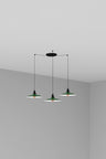 Luminaria colgante LANG 3L verde de FARO, modelo 62805-3L, suspensión de acero para iluminación interior en comedores y hogar, serie 6282