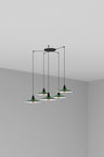 Lámpara colgante LANG 5L verde FARO 62805-5L, luminaria suspendida moderna de acero para interior comedor, iluminación LED E27