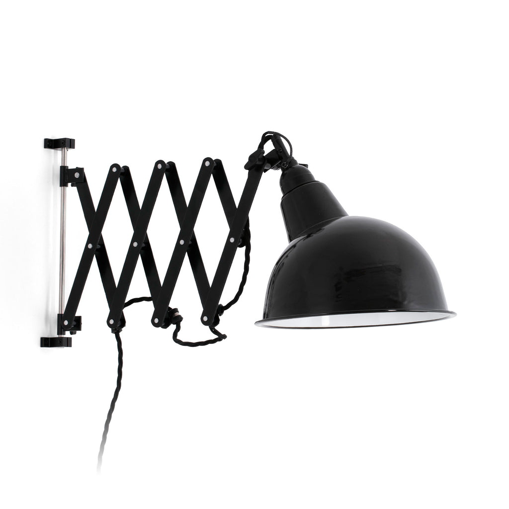 Aplique de pared extensible RAS negro FARO 62807, luminaria superficie de acero retro para iluminación interior del hogar