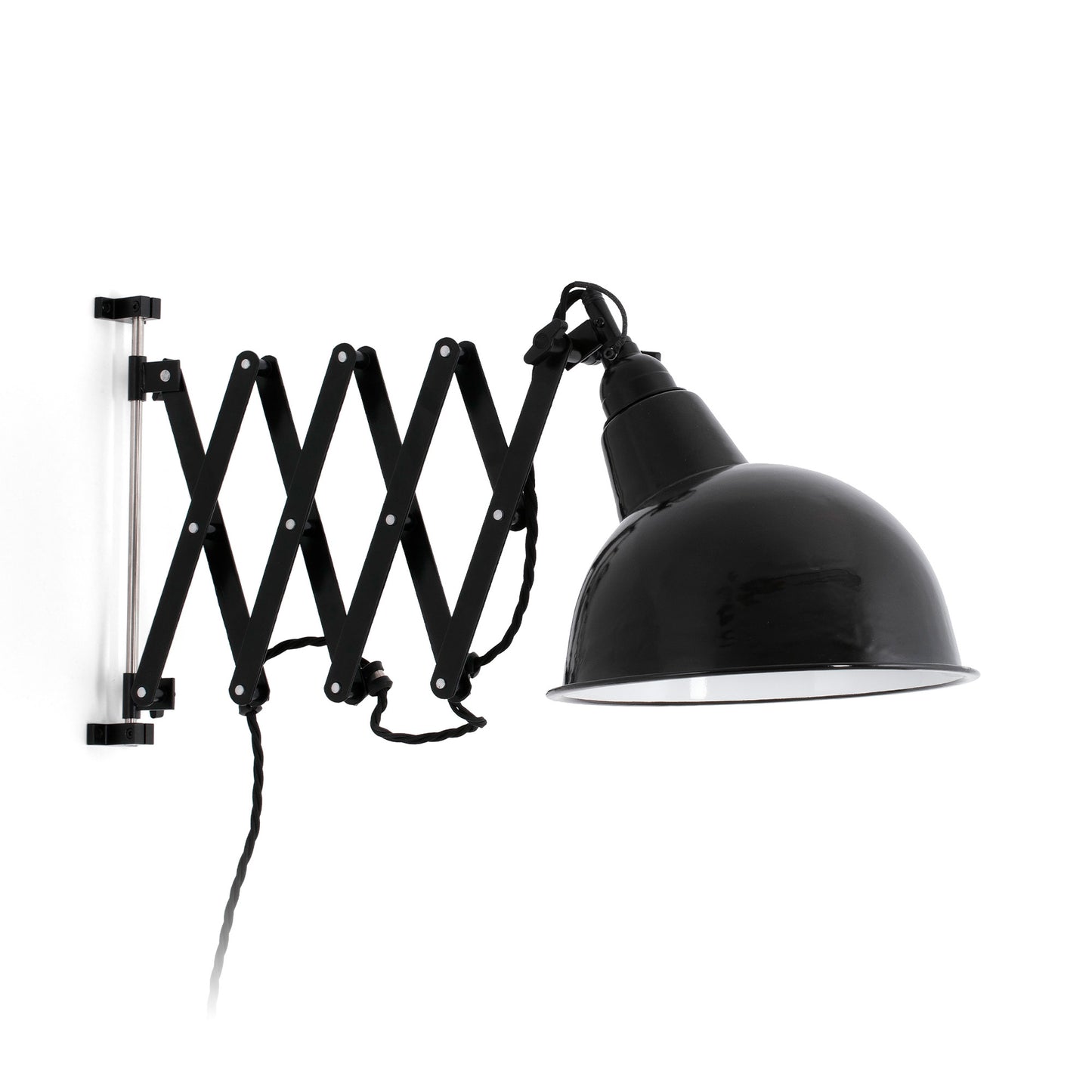 Aplique de pared extensible RAS negro FARO 62807, luminaria superficie de acero retro para iluminación interior del hogar