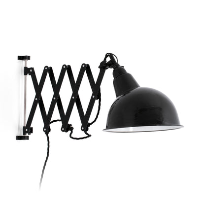 Aplique de pared extensible RAS negro FARO 62807, luminaria superficie de acero retro para iluminación interior del hogar
