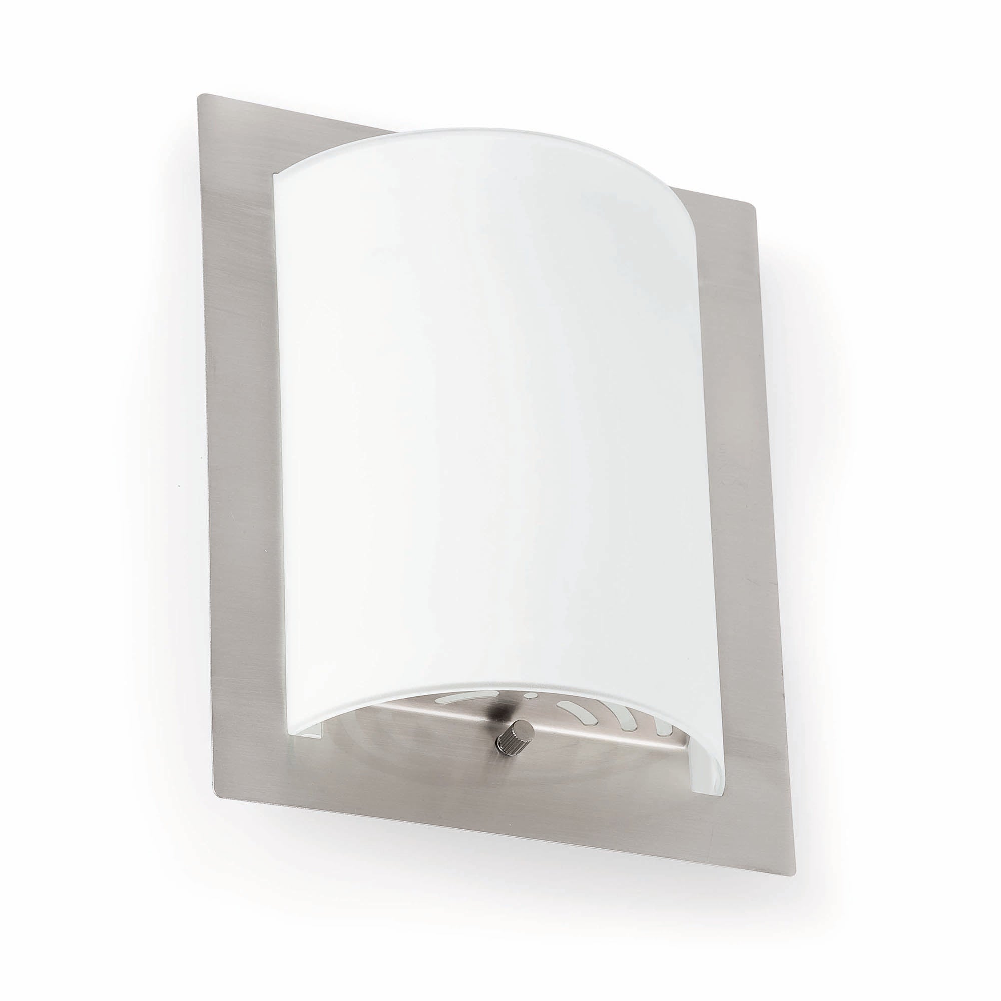Lámpara de pared aplique DIULA en níquel mate, modelo 62987 de FARO, diseño contemporáneo con metal y cristal, colección 1435, luminaria interior para superficie