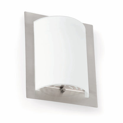Lámpara de pared aplique DIULA en níquel mate, modelo 62987 de FARO, diseño contemporáneo con metal y cristal, colección 1435, luminaria interior para superficie