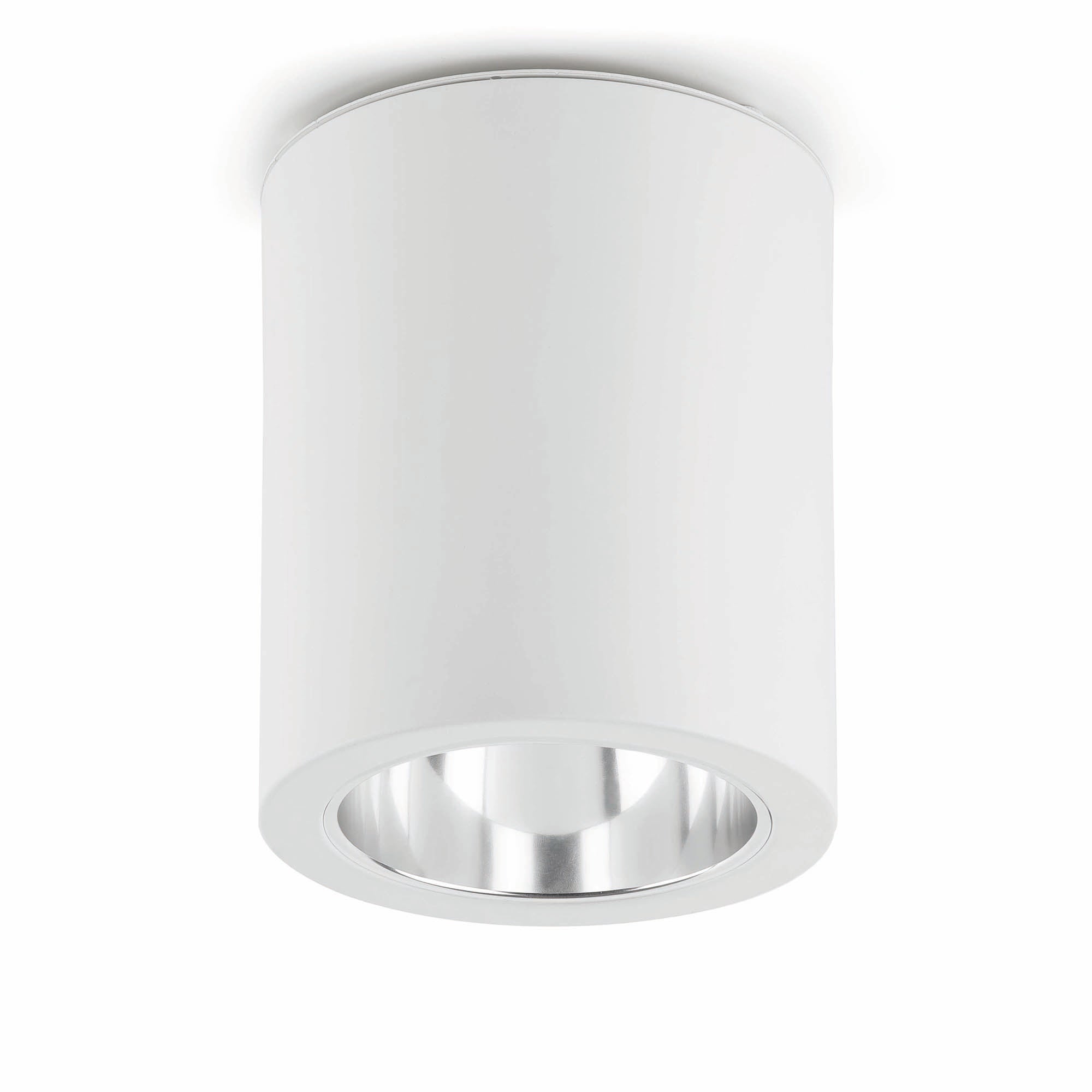 Lámpara de superficie pote blanco mate FARO modelo 63124, luminaria contemporánea de aluminio para interior con casquillo E27 LED, colección 1416 iluminación hogar