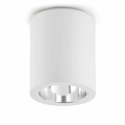 Lámpara de superficie pote blanco mate FARO modelo 63124, luminaria contemporánea de aluminio para interior con casquillo E27 LED, colección 1416 iluminación hogar