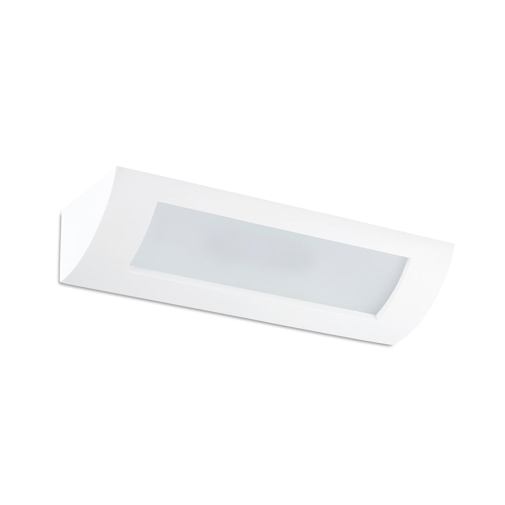 Aplique de pared CHERAS 4 en blanco de Faro modelo 63175, luminaria de superficie contemporánea con yeso y cristal para iluminación interior, serie 1617