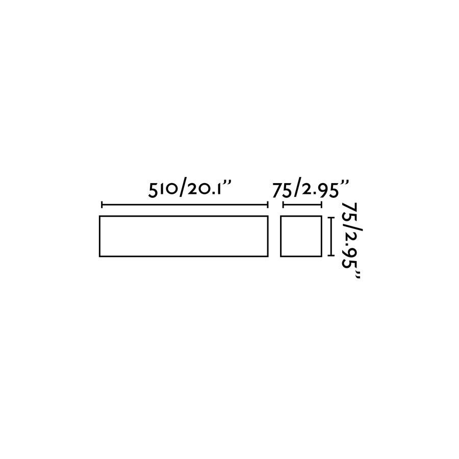 Diagrama de medidas aplique de pared TERA blanco FARO 63184, luminaria de superficie en yeso pintable para iluminación residencial LED indirecta interior