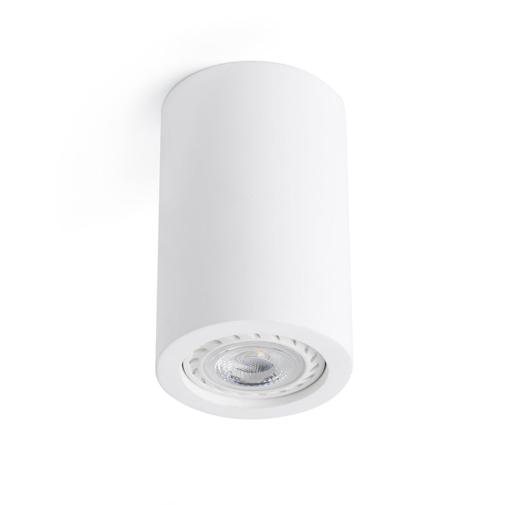Plafon SVEN R redondo blanco FARO modelo 63268 luminaria de yeso contemporánea para interior con LED GU10