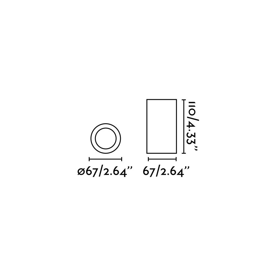 Diagrama de medidas del plafón SVEN R redondo blanco FARO 63268, luminaria de yeso para superficie interior contemporánea con LED GU10, dimensiones en mm para iluminación hogar colección 6326