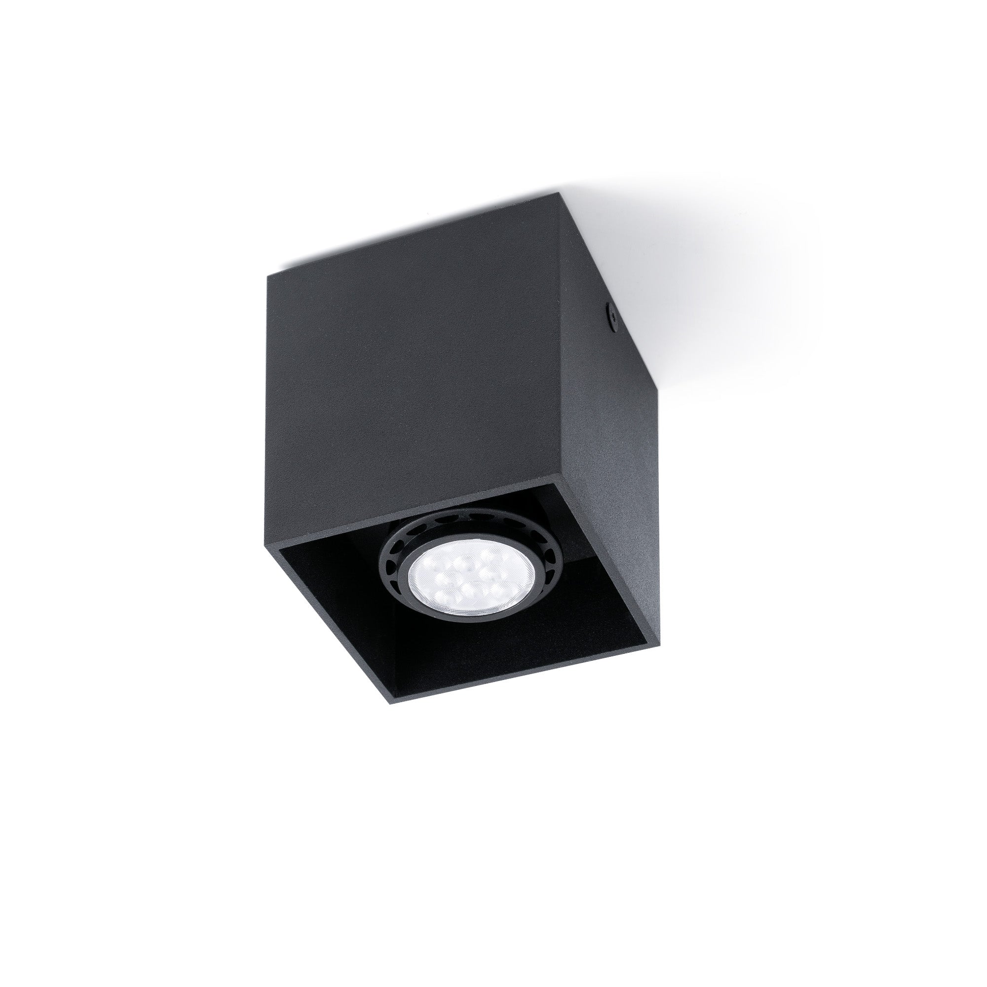 Plafon Tecto 1L GU10 negro FARO 63271, luminaria de superficie en aluminio para iluminación interior residencial y comercial con bombilla GU10 LED
