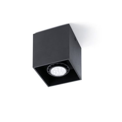 Plafon Tecto 1L GU10 negro FARO 63271, luminaria de superficie en aluminio para iluminación interior residencial y comercial con bombilla GU10 LED