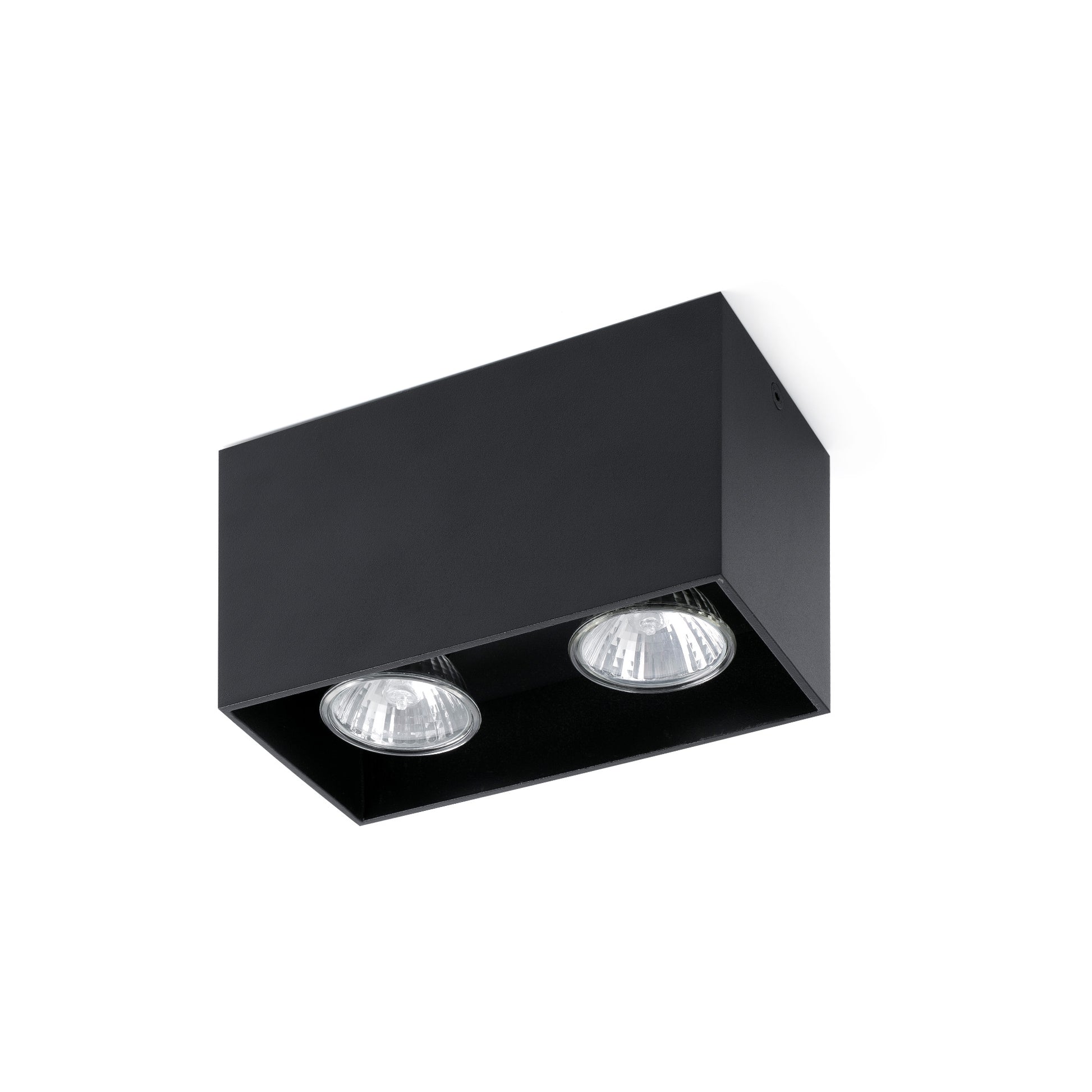 Plafon TECTO 2L GU10 negra de FARO modelo 63273, luminaria de superficie para techo interior en aluminio, diseño contemporáneo con bombillas GU10 para iluminación residencial