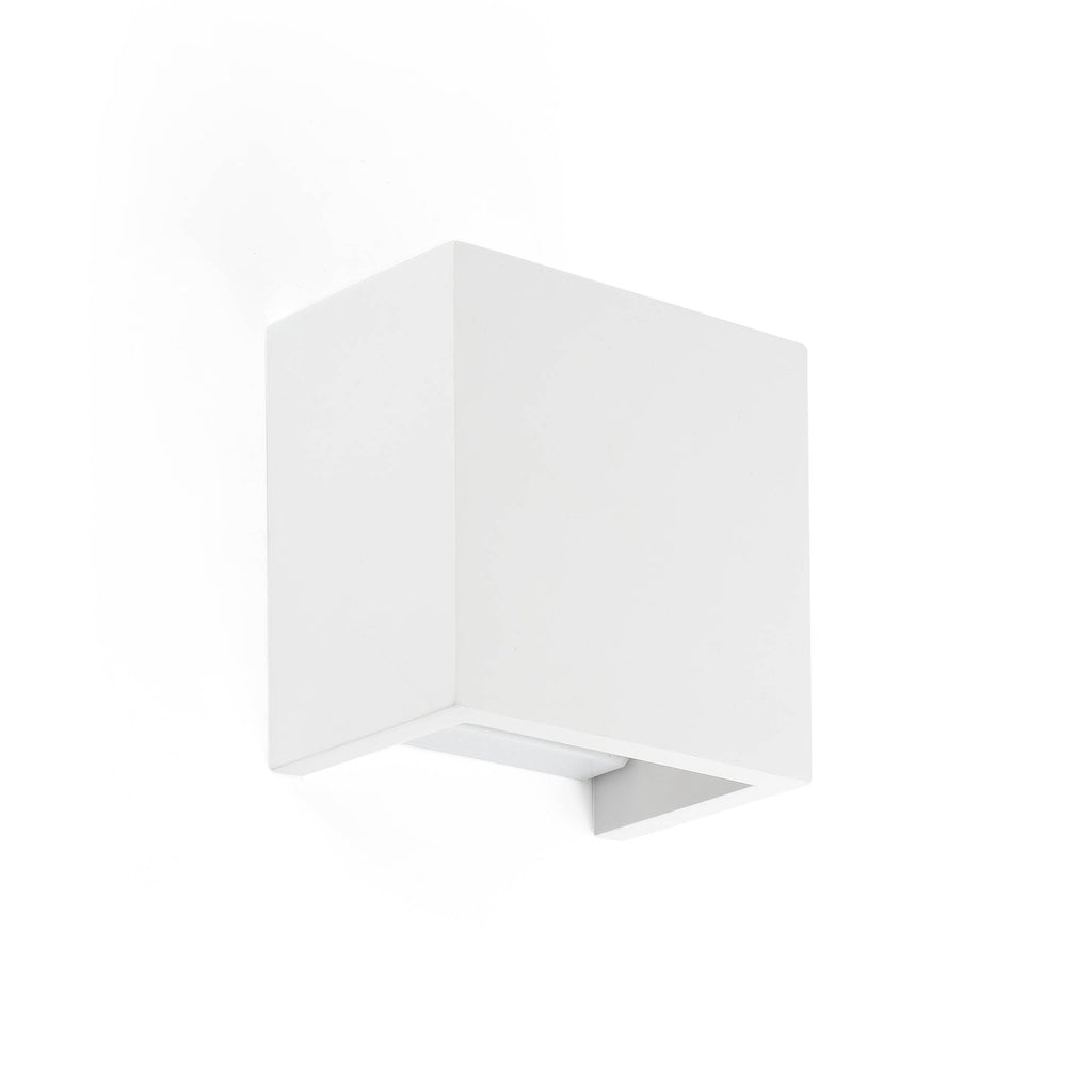 Aplique de pared OSLO blanco FARO 63284, luminaria de superficie en yeso serie 6329, iluminación indirecta contemporánea para interior y hogar