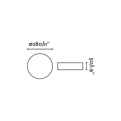 Dimensiones del Plafon LED ZON Blanco Regulable FARO 63291, Colección 6322, iluminación interior IP54 para baño y zonas húmedas, LED SMD regulable