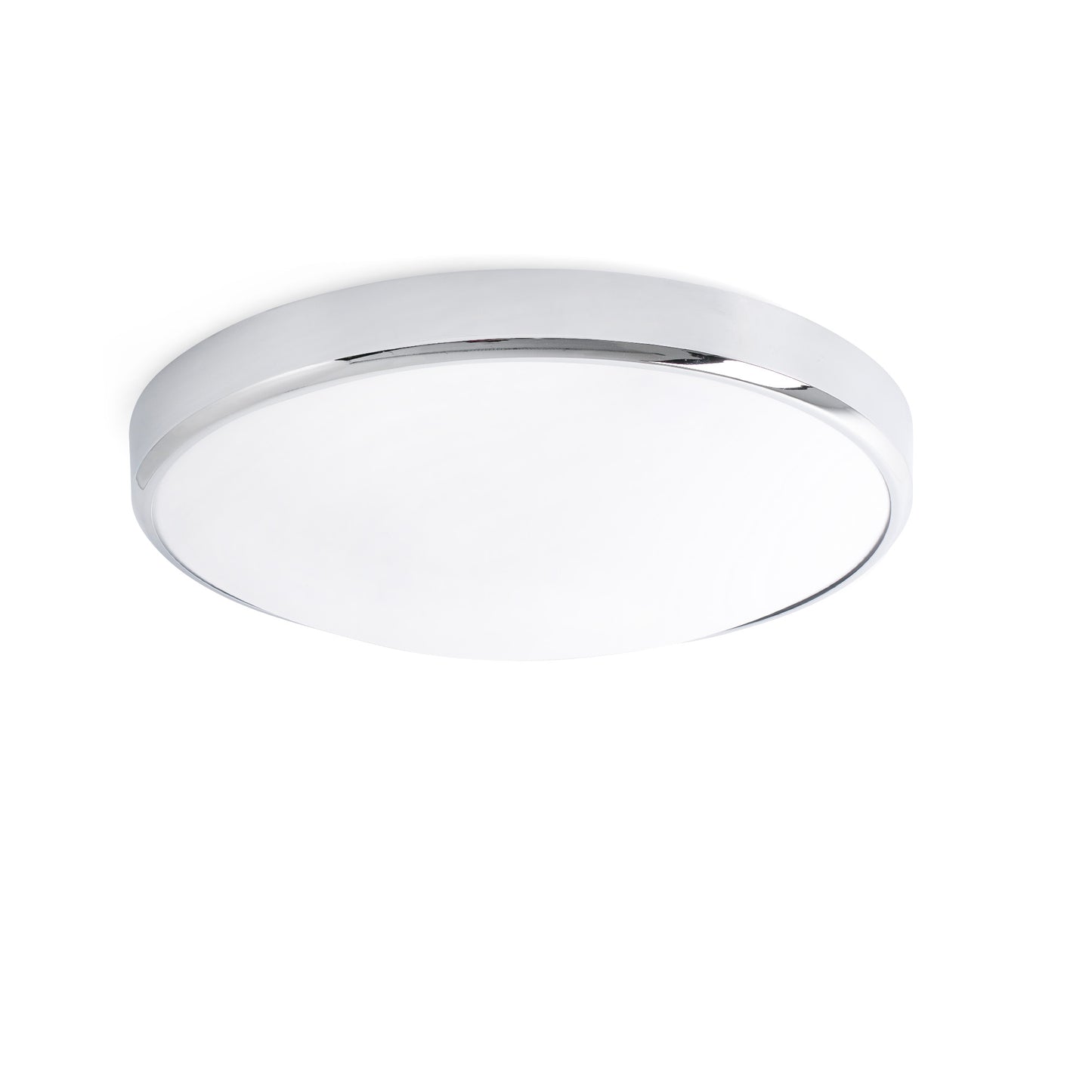 Plafon LED KAO en aluminio cromado de FARO, modelo 63399, luminaria superficie para interior y baño con diseño atemporal e iluminación LED eficiente.