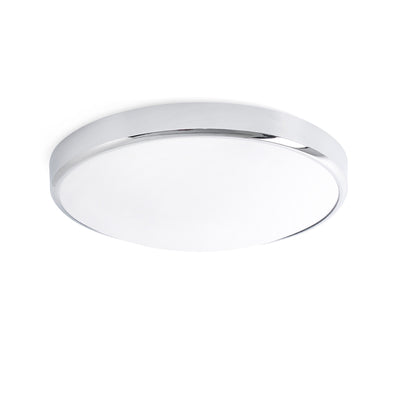Plafon LED KAO en aluminio cromado de FARO, modelo 63399, luminaria superficie para interior y baño con diseño atemporal e iluminación LED eficiente.