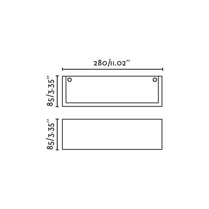 Medidas del aplique de pared MILO 280 Blanco FARO 63420, luminaria de superficie en yeso para iluminación minimalista interior, LED eficiente para hogar moderno.