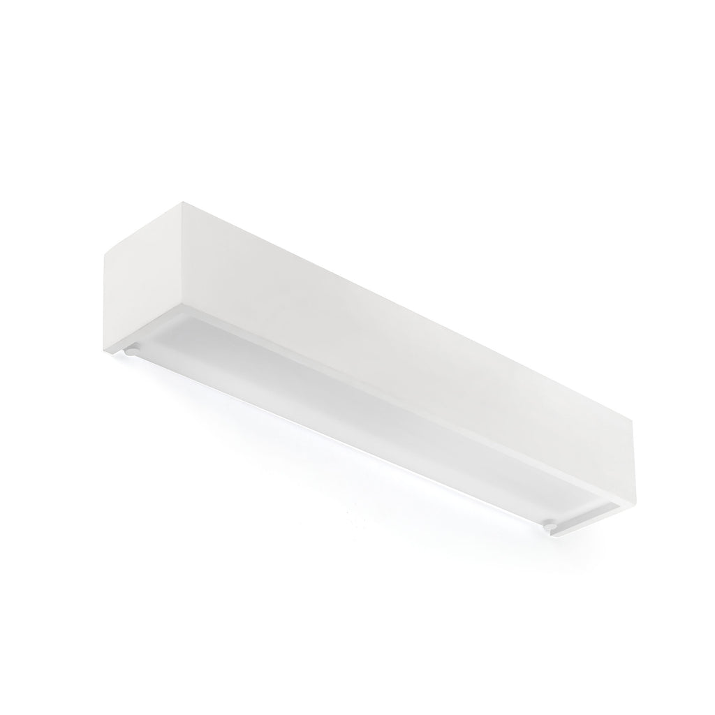 Aplique de pared MILO 500 en blanco FARO 63422, luminaria superficial en yeso diseño minimalista para iluminación interior hogar, LED E14, colección 6317