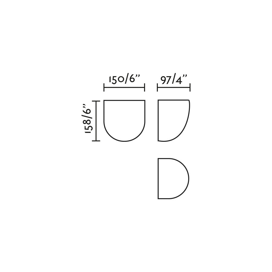 Medidas del aplique de pared KAPPU 158 Blanco FARO modelo 63428 serie 6362, luminaria superficie minimalista de yeso para iluminación indirecta bidireccional interior