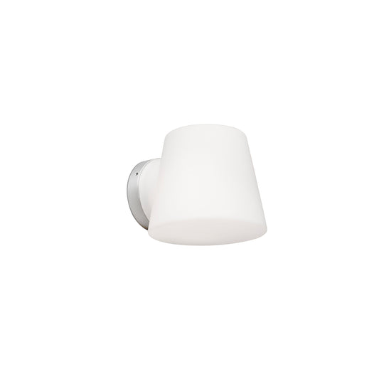 Luminaria de pared BIANCA cromado FARO modelo 63510, colección 6355, aplique superficie en aluminio y cristal opal, IP44 para baño interior