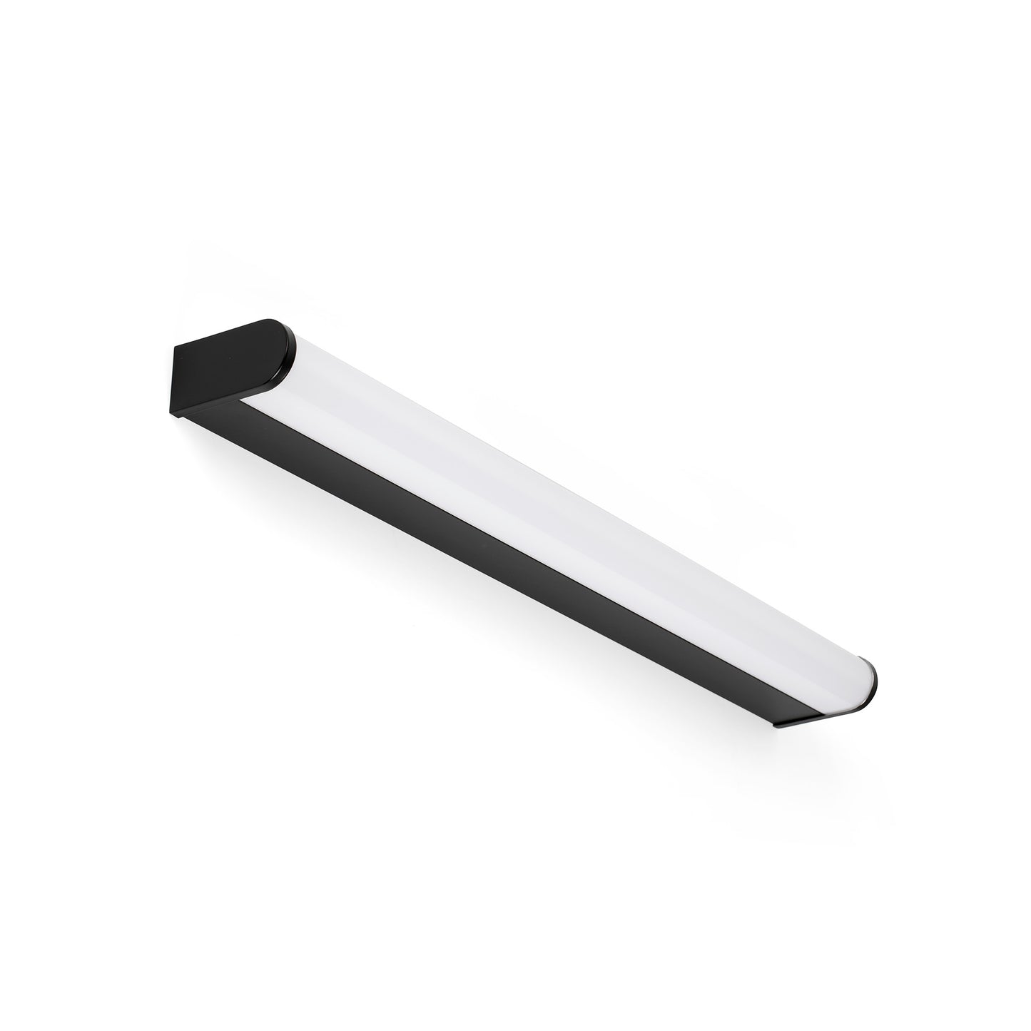 Aplique de pared LED TIDE 600 negro FARO 63522, luminaria superficie aluminio para baño interior, luz cálida 3000K IP44