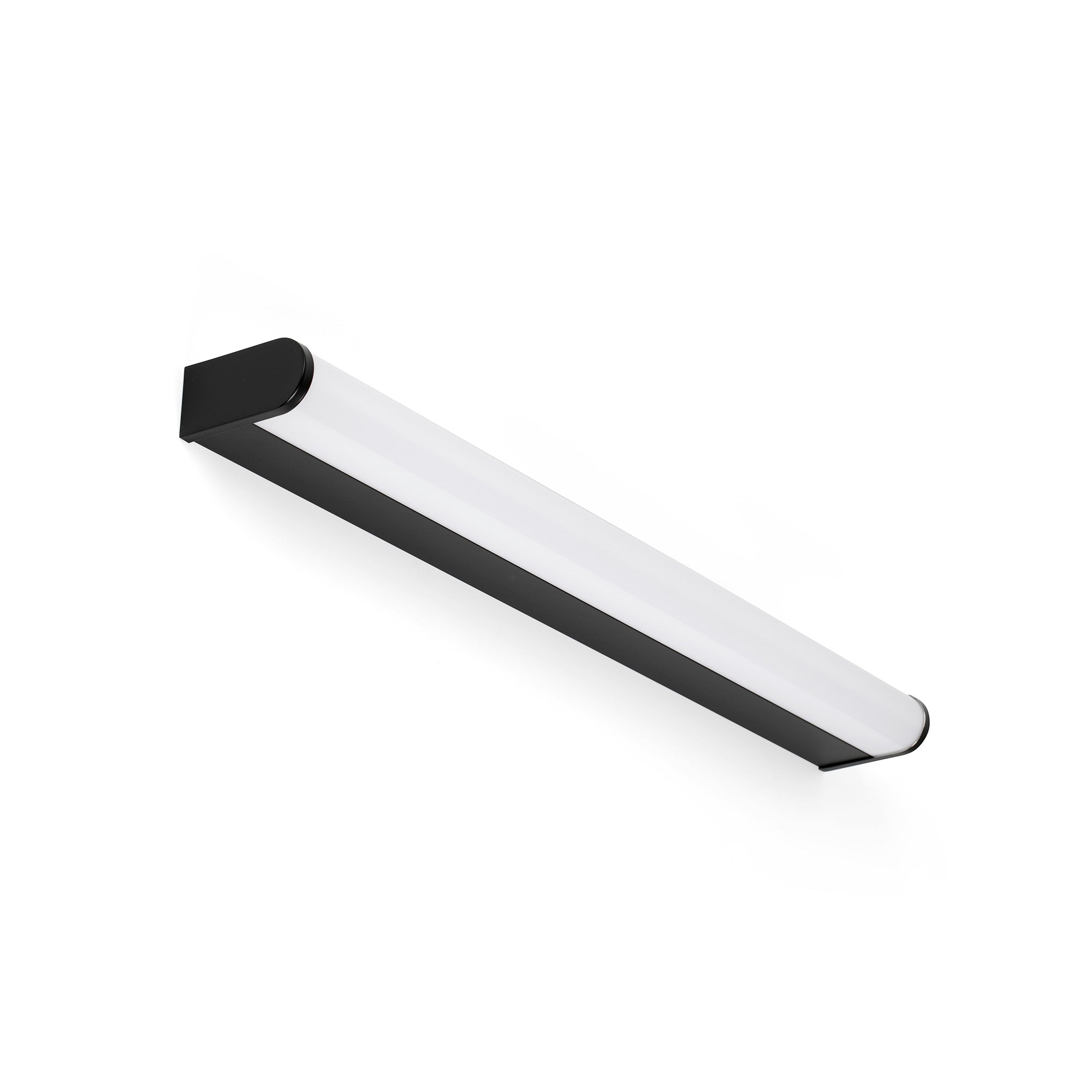 Aplique de pared LED TIDE 600 negro FARO 63522, luminaria superficie aluminio para baño interior, luz cálida 3000K IP44