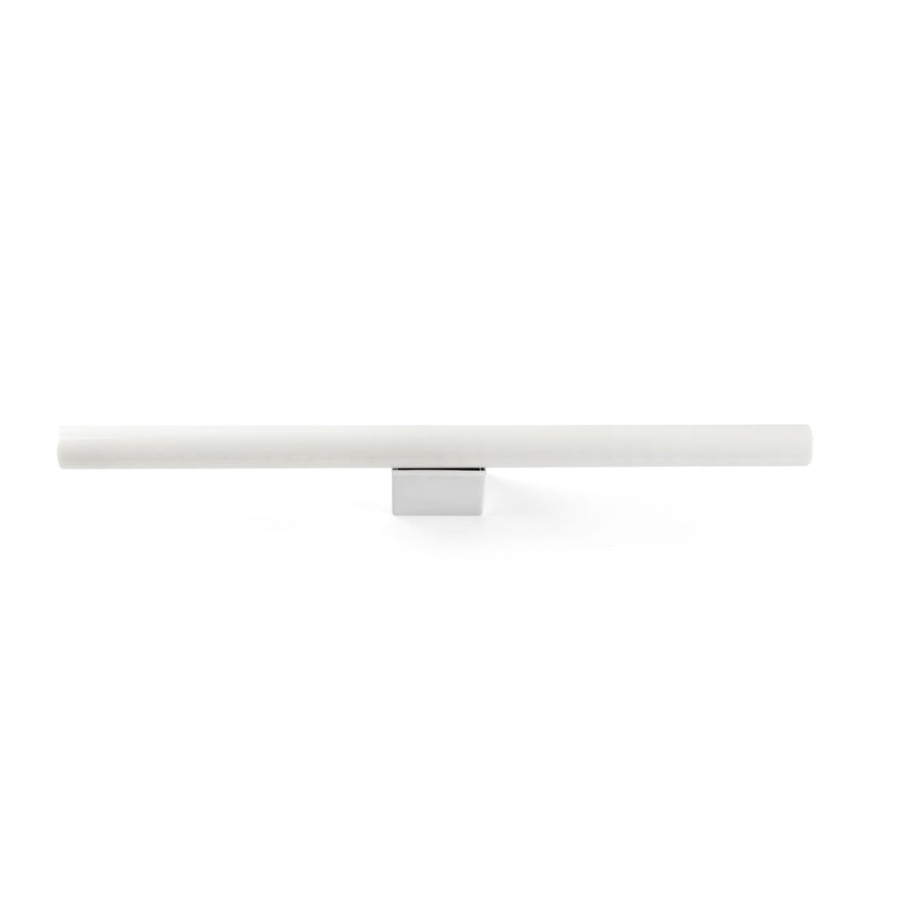 Aplique de pared LED CALMA Linestra blanco 7W FARO 63552, luminaria superficie interior acero cristal, iluminación hogar IP44 colección 6357
