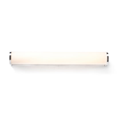 Aplique de pared DANUBIO 575 cromado 18W LED FARO modelo 63602, luminaria interior para baño en aluminio y cristal con IP44