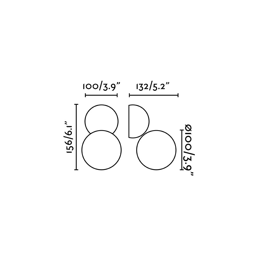 Dimensiones del aplique de pared JOY Blanco FARO 64028, luminaria de superficie en aluminio y cristal con iluminación LED para interior de hogar moderno