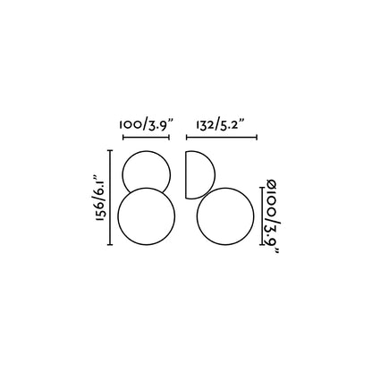 Dimensiones del aplique de pared JOY Blanco FARO 64028, luminaria de superficie en aluminio y cristal con iluminación LED para interior de hogar moderno