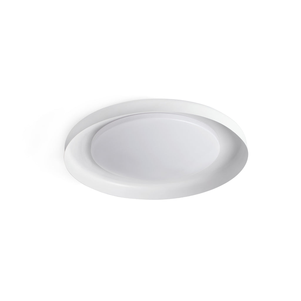 Plafon LED DOLME blanco 3000K FARO modelo 64097 diseño minimalista iluminación interior hogar acero PMMA luminaria superficie