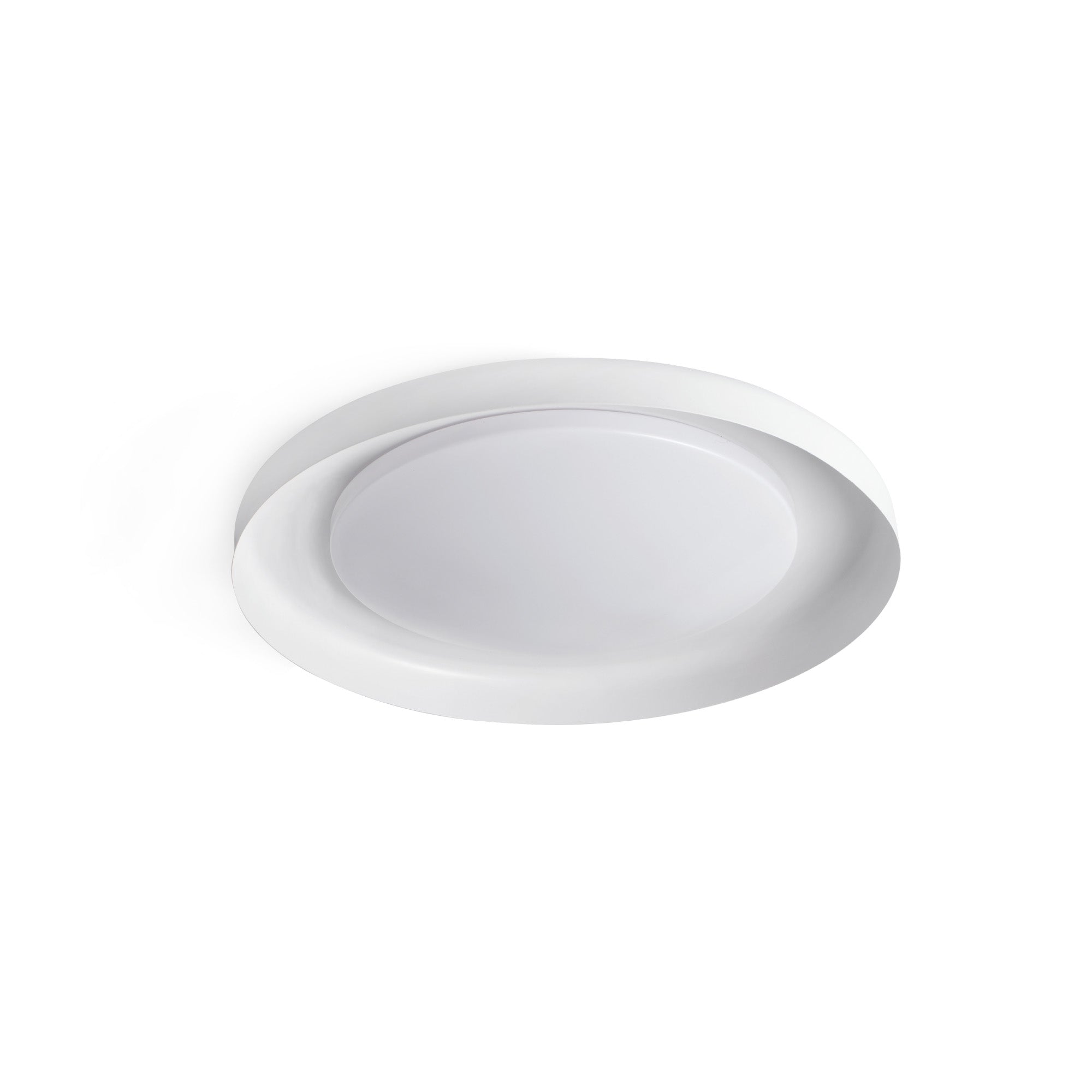 Plafon LED DOLME blanco 3000K FARO modelo 64097 diseño minimalista iluminación interior hogar acero PMMA luminaria superficie