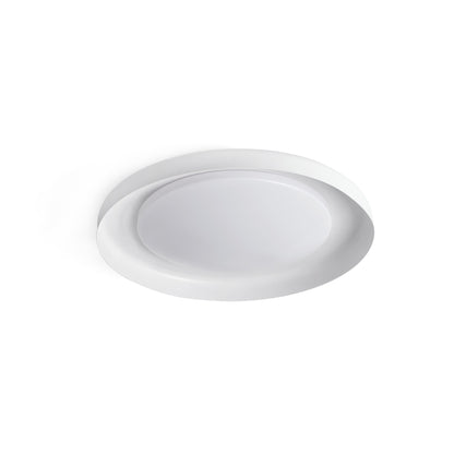 Plafon LED DOLME blanco 3000K FARO modelo 64097 diseño minimalista iluminación interior hogar acero PMMA luminaria superficie