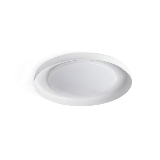 Plafon LED DOLME blanco 3000K FARO modelo 64097 diseño minimalista iluminación interior hogar acero PMMA luminaria superficie