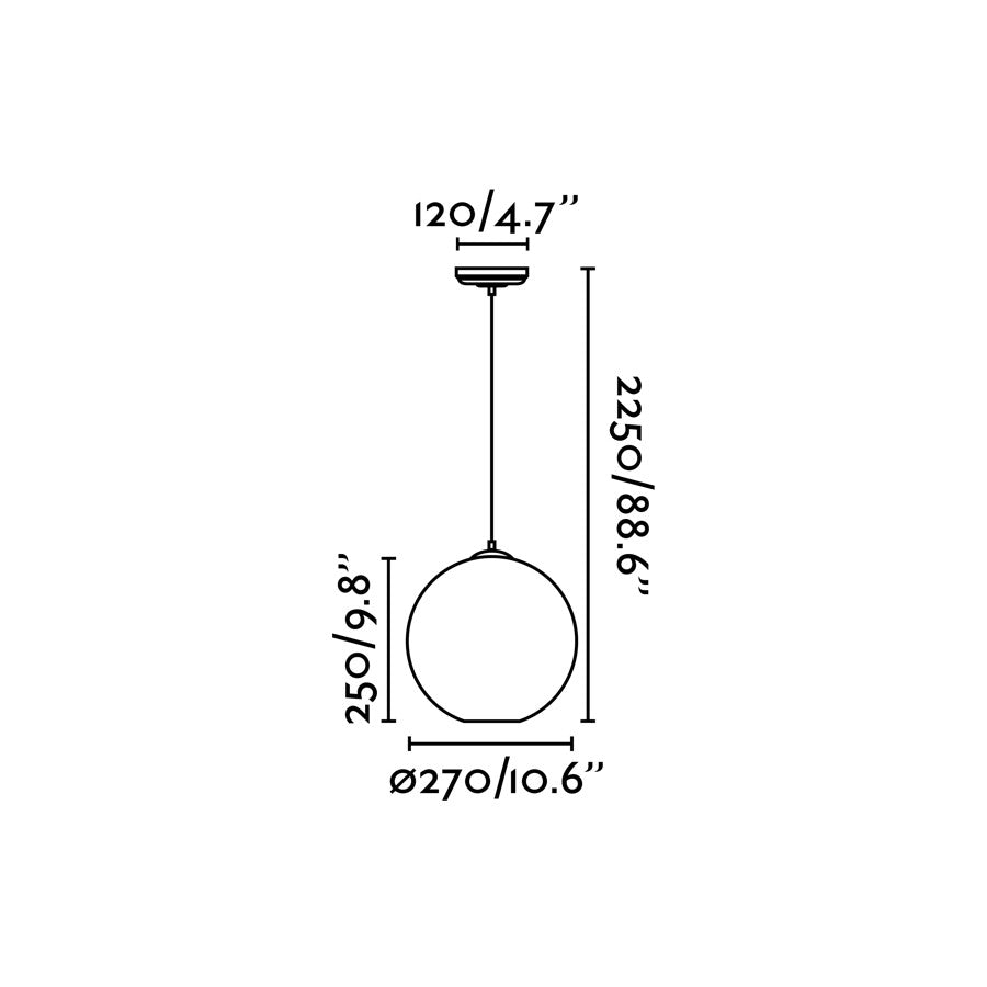 Diagrama de medidas detalladas de la lámpara colgante CLARA transparente de FARO modelo 64128, con estructura de cristal y acero negro mate para luminaria de suspensión en interiores residenciales y restaurantes, diseño industrial.