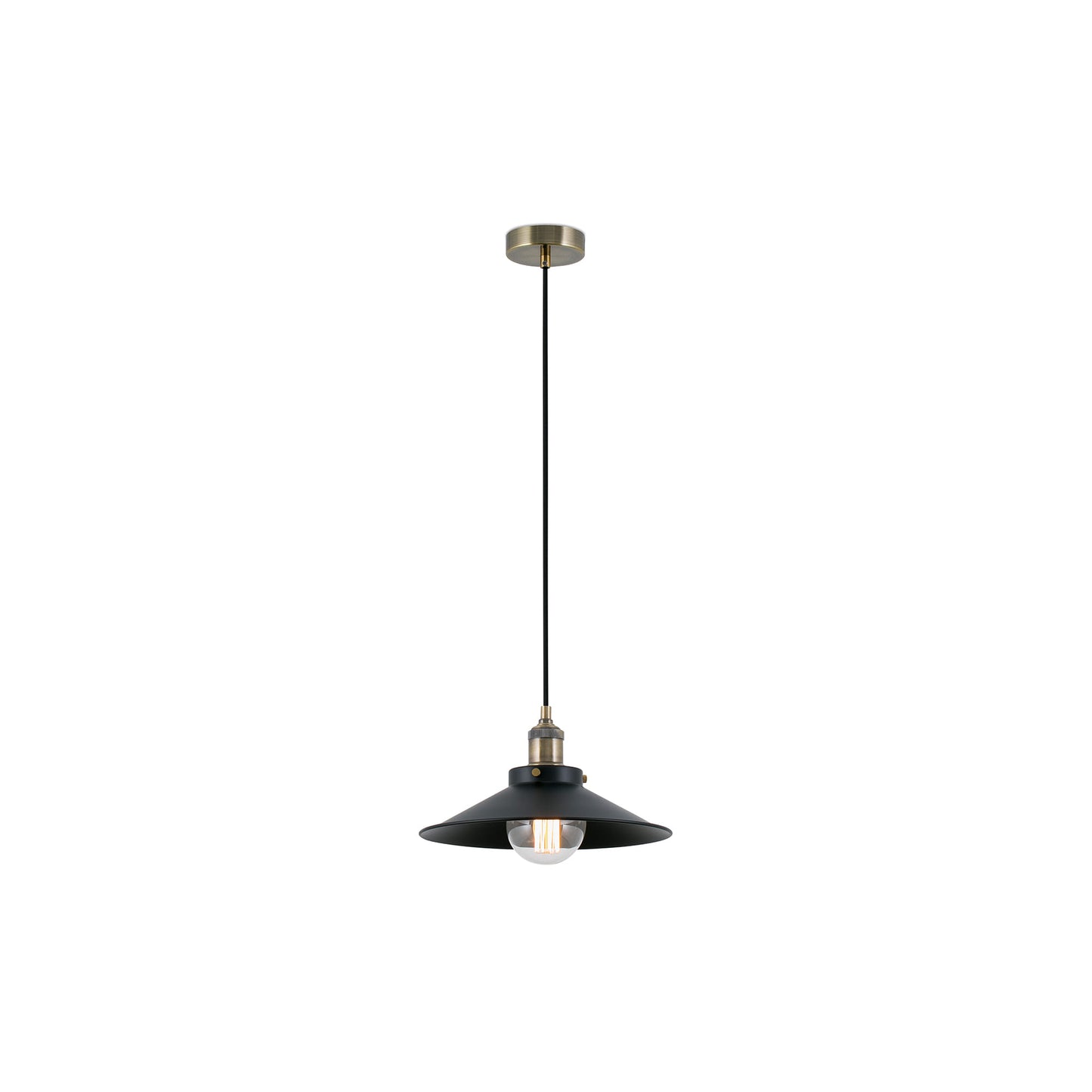 Lámpara colgante MARLIN en negro mate de FARO, modelo 64133 de la colección 1718, luminaria de suspensión moderna en acero para iluminación interior del hogar