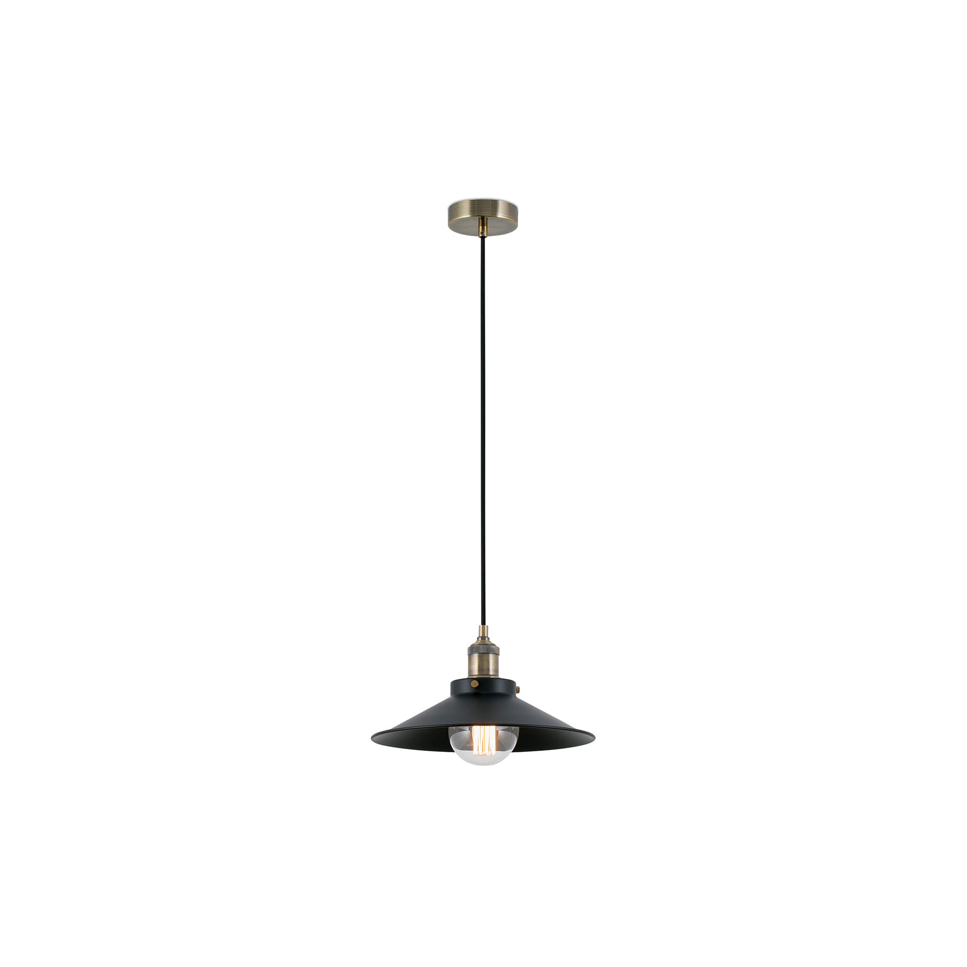 Lámpara colgante MARLIN en negro mate de FARO, modelo 64133 de la colección 1718, luminaria de suspensión moderna en acero para iluminación interior del hogar